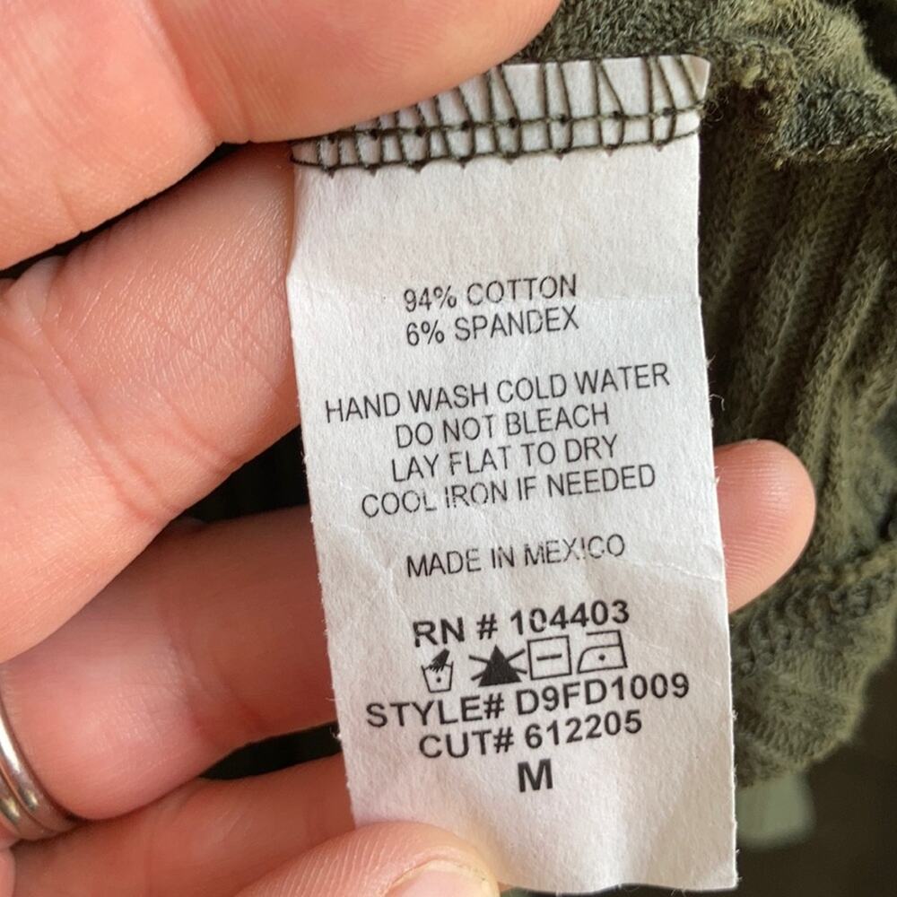 NWOT Olive Green Stretch Shift Dress, Size M - Picture 6 of 6